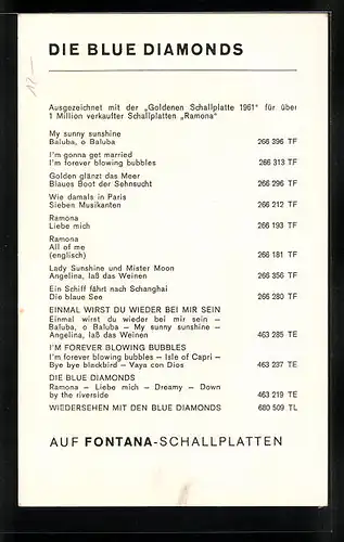 AK Musiker der Band Die Blue Diamonds mit E-Gitarren