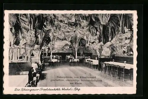 AK Winkel i. Rhg., Gasthaus Rheingauer Tropfsteinhöhle, Innenansicht
