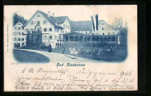 AK Bad Niedernau, Hotel mit Gästen im Garten