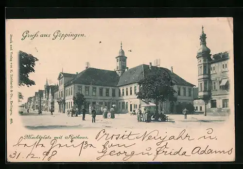 AK Göppingen, Marktplatz mit Rathaus