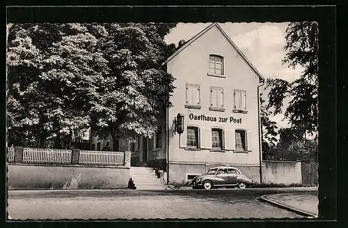 AK Mingolsheim /Baden, Gasthaus Zur Post an der Bundesstrasse 3