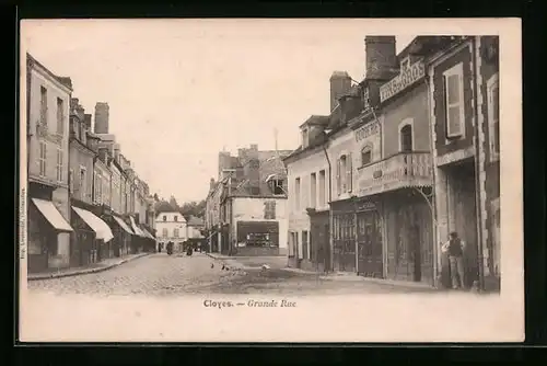 AK Cloyes, Grande Rue, Strassenpartie