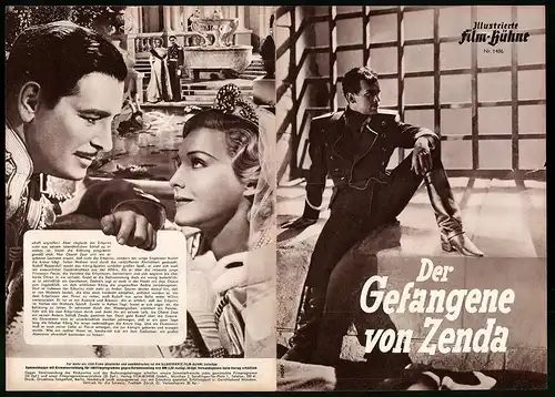 Filmprogramm IFB Nr. 1486, Der Gefangene von Zenda, Ronald Colman, Madeleine Carroll, Regie: John Cromwell