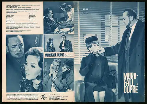 Filmprogramm PFP Nr. 58 /66, Mordfall Dupré, Marina Vlady, Pierre Brasseur, Regie: Christian-Jaque