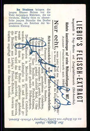 Sammelbild Liebig, Pfingstgebräuche, Italien