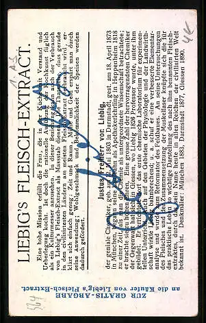 Sammelbild Liebig, Chemie, Justus von Liebig