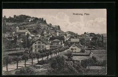 AK Homburg /Pfalz, Ortsansicht mit Kirche