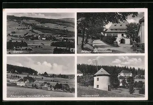 AK Giehren /Isergebirge, Berghotel Kesselschlossbaude, Erholungsheim Förstelbaude der NSV