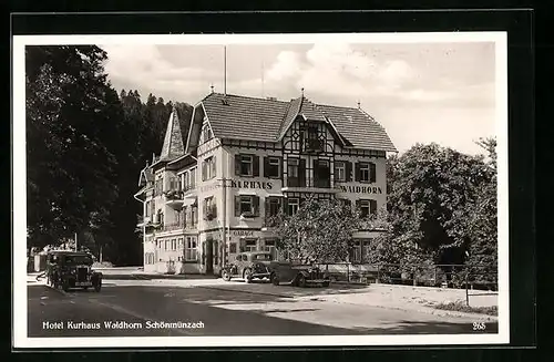 AK Schönmünzach, Hotel Kurhaus Waldhorn, Automobile