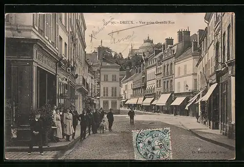 AK Dreux, Vue prise Grande-Rue