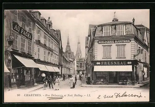 AK Chartres, Rue Delacroix et Boel Ballay