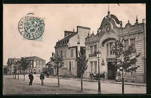 AK Chartres, La Place Saint-Michel et l`Auto-Garage