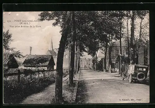 AK Pont-sous-Gallardon, Vue prise Avenue de la Gare