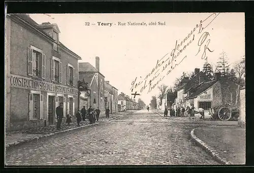 AK Toury, Rue Nationale, coté Sud