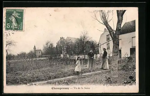 AK Champrosay, Vu de la Seine