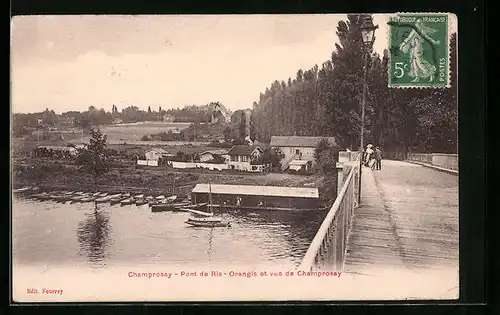 AK Champrosay, Pont de Ris-Orangis et vue de Champrosay