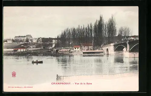 AK Champrosay, Vue de la Seine