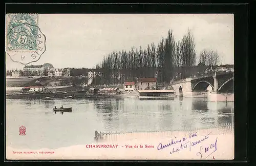 AK Champrosay, Vue de la Seine