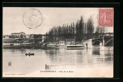 AK Champrosay, Vue de la Seine