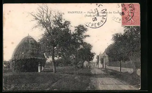 AK Mainville, Paysage de la rue des Uzelles, Forêt de Schart