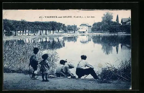 AK Vigneux-sur-Seine, Le Lac