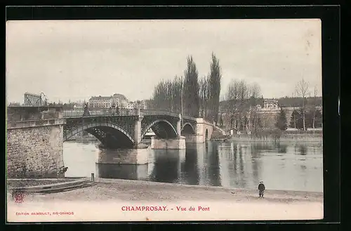 AK Champrosay, Vue du Pont