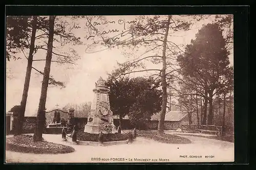 AK Briis-sous-Forges, Le Monument aux Morts