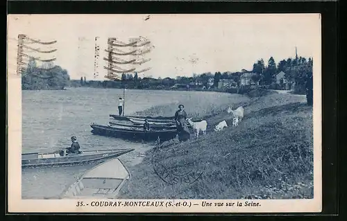 AK Coudray-Montceaux, Une vue sur la Seine