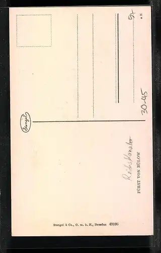 Künstler-AK Reichskanzler Fürst von Bülow
