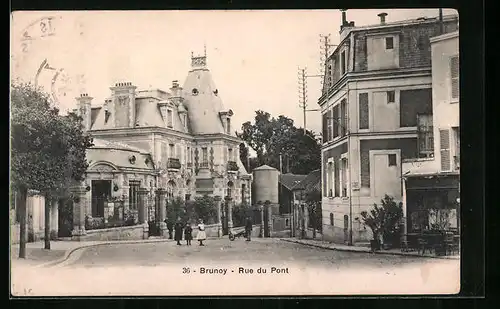 AK Brunoy, Rue du Pont, Strassenpartie