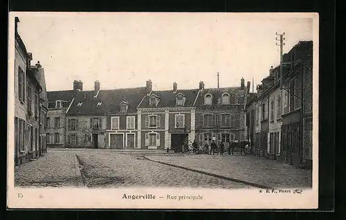 AK Angerville, Rue principale, Strassenpartie