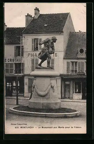 AK Montlhery, Le Monument aux Morts pour la France