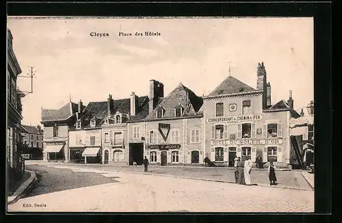 AK Cloyes, Place de Hôtels, Hotel st-Jacques, Hotel du Soleil d`or