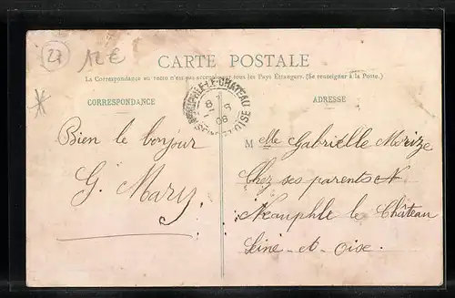 AK Germainville, Vue sur la mare, Route de Marsauceux