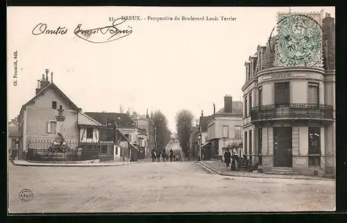 AK Dreux, Perspective du Boulevard Louis Terrier