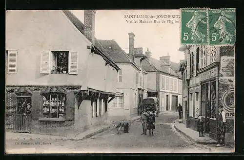 AK St-Lubin-des-Joncherets, Vieilles Maisons Rue de l`Eglise