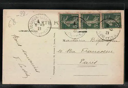 AK Beaumont-les-Autels, Route de Nogent - Entree du pays