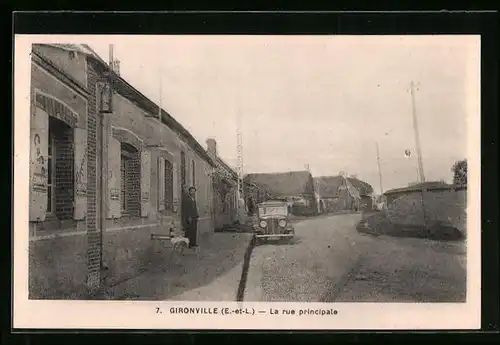 AK Gironville, La rue principale