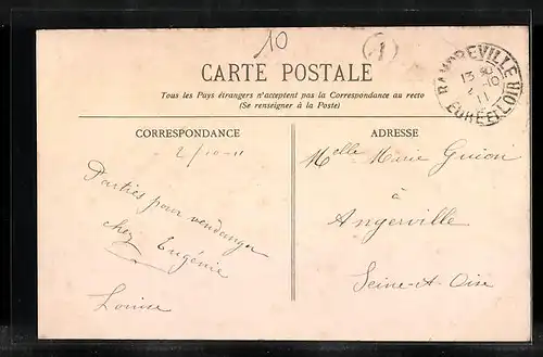 AK Chatenay, Place de l`Eglise et Ecole communale