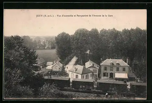 AK Jouy, Vue d`ensemble et Perspective de l`Avenue de la Gare