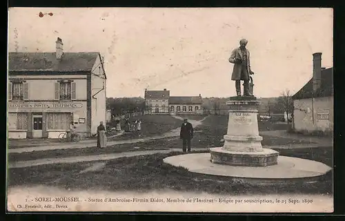 AK Sorel-Moussel, Statue d`Ambroise-Firmin Didot, Membre de l`Institut