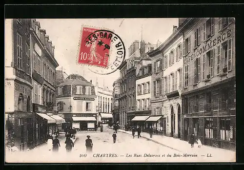 AK Chartres, Les Rues Delacroix et du Bois-Merrain