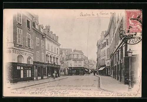 AK Chartres, La Rue Delacroix