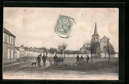 AK Goussainville, Place St-Aignan - Route de Paris