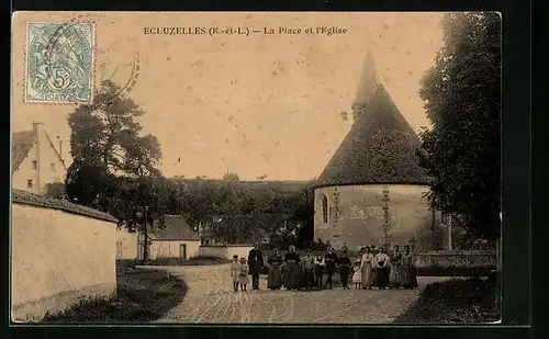 AK Ecluzelles, La Place et l`Eglise