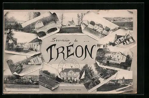 AK Tréon, Souvenir - L`Eglise, Le Pont