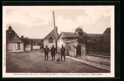 AK Le Luat-sur-Vert, Au Rendez-vous des Chasseurs, Maison Barbe