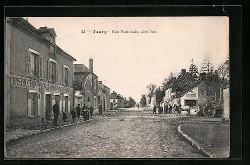 AK Toury, Rue Nationale, côté Sud