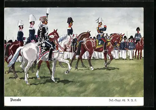 Künstler-AK Döbrich-Steglitz unsign.: Parade des Inf.-Regt. 92