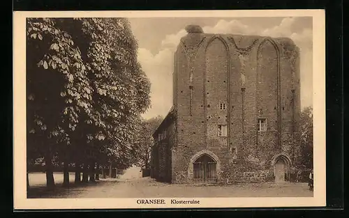 AK Gransee, Teilansicht der Klosterruine